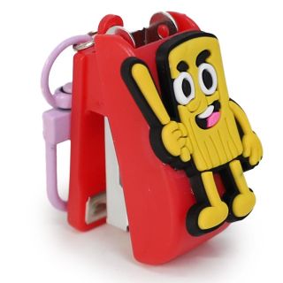 Llavero Arnes Con Engrapadora De Plástico Con Figura Tralaleros De Goma Colores 4 Cm | 4183