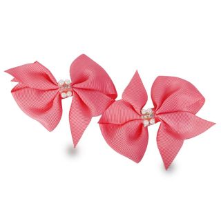 Picos Garza De Metal Con Moños De Tela Chicos Líneas De Piedras Y Perlas 7.5 Cm | ZXQ04135