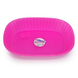 Plato De Plástico Cuadri Yuliana Rectangular Ovalado Colores Neón Grabado Líneas De 22.5 x 16.5 Cm | MX-383F