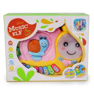 Piano Didáctico En Forma De Caracol Con Luces Y Sonidos en Color Amarillo 22.4 Cm | VR-AIC1090