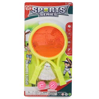 Raquetas De Plástico En Color Amarillo Infantiles Con Pelotas Chicas 41 Cm | AB-00089