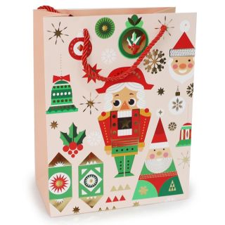 Bolsa Para Regalo Mediana Estampada Muñecos Adornos Navideños 3D 23 x 18 Cm | 750S