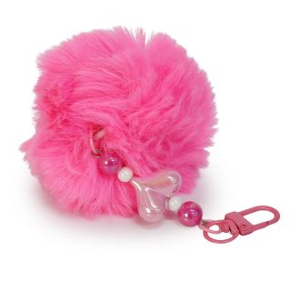 Llavero Mediano Pompón Con Corazón Tornasol Y Broche Varios Colores 7 Cm | XQ-19-805