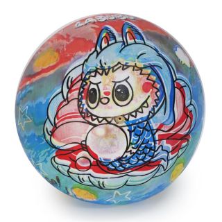 Pelota De Hule Grande Estampada Muñecos Felices Varios Colores De 21 Cm | Y-010-42