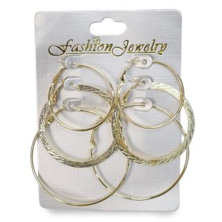 Aretes Arracadas De Metal Varios Tamaños Y Figuras En Color Dorado 12 Cm | XH7295