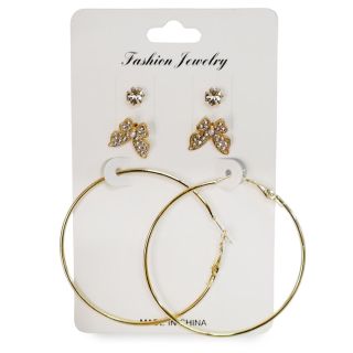 Aretes Y Arracadas De Metal En Color Dorado Cubiertas De Piedras Varios Modelos 12 Cm | XH7306