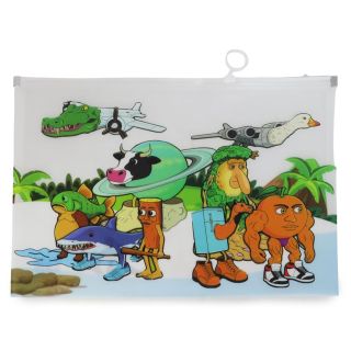 Folder Grande De Plástico Transparente Mate Estampado Tralalero Cierre 33.5 x 24 Cm | XQ-20-859