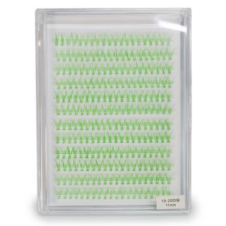 Pestañas Postizas Semi Sintéticas De Fantasía En Grupo Color Verde En Estuche 14.3 Cm | XQ-21-901