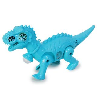 Dinosaurio De Plástico En Color Azul Estampado Con Luces Sonido Y Movimiento 27.5 Cm | CL-GY-148