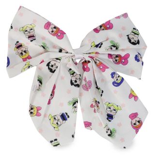 Pico Garza De Metal Con Moño Grande De Tela Estampada Niñas Bebe Colores 17 Cm | MK-G-91