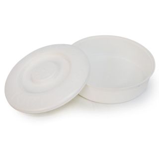 Tortillero De Plástico Mediano Circular En Color Blanco Con Tapa Flor 18 x 5 Cm | RP