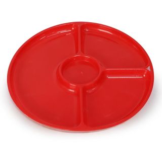 Plato Grande De Plástico Extendido Con 4 Divisiones Varios Colores De 26.5 X 1.7 Cm | RP