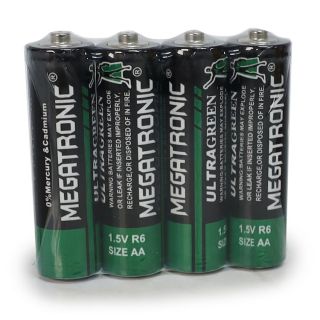 Baterías AA Megatronic De 1.5 V R6 Negras Con Verde Set De 4 Pilas Medida 4 Cm | R6