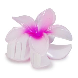 Pinza Grande De Plástico En Forma De Flor Hawaiana Colores Línea Transparente 7.5 Cm | TA-1539-3