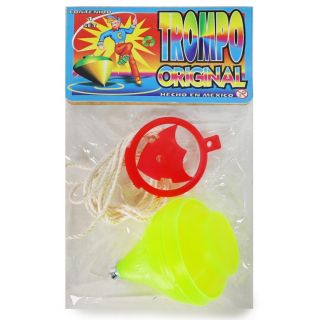 Trompo De Plástico Grueso Grabado Líneas Colores Translúcidos Con Punta Metal 7 Cm | RP