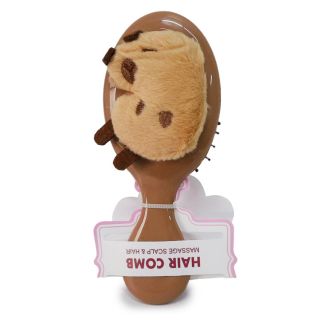 Cepillo De Plástico Chico Ovalado En Color Café Con Peluche Capibaras 14 Cm | 25MK-H-29