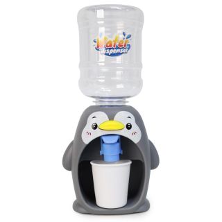 Despachador De Agua Mini En Base De Pingüino Gris Envase Transparente 18 Cm | FLA-1398