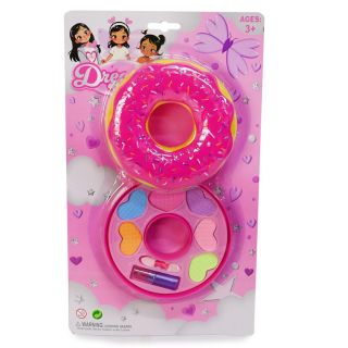Cosméticos Infantiles En Estuche Dona De Plástico Rosa Sombras Y Labial 11.5 Cm | CC044989