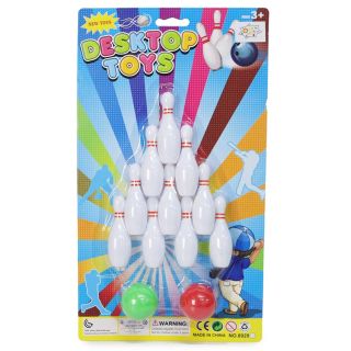 Boliche Juego Chico Didáctico De Plástico Con Pelotas Pinos Blancos 34 Cm | LO1394269