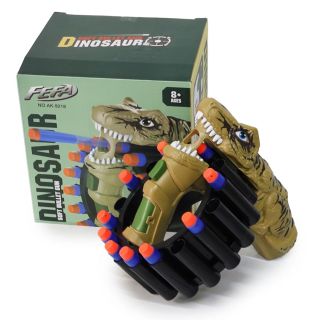 Pistola En Forma De Dinosaurios Lanzadora De Dardos De Espuma Manual De 17.5 Cm | AK-9218