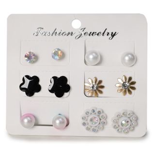 Aretes Cortos Figuras De Metal Con Piedras Y Perlas Varios Modelos 7.5 Cm | SC25-G50