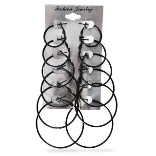 Aretes Arracadas De Metal Delgadas Lisas De Colores Varios Tamaños En Blíster 14.5 Cm | HU-W11A