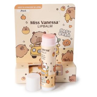 Bálsamo Labial Humectante Miss Vanessa Retractil Estampado Capibaras 6.8 Cm | G5037
