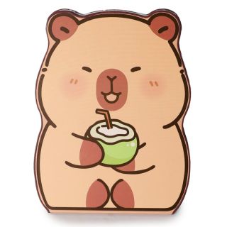 Espejo Grande Ovalado En Forma Y Estampado De Capibara Color Café 17 Cm | HU-JZ20204