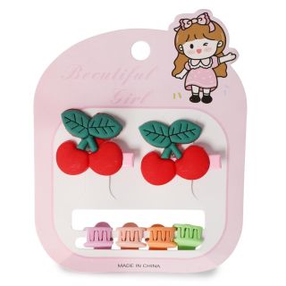 Picos Garza Chicos De Metal Con Cerezas De Goma Y Pinzas Mini Figuras 11.5 Cm | ZXQ03804