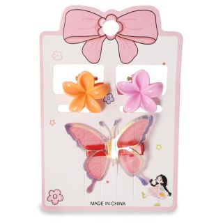 Pico Garza De Metal Chico Con Mariposa tornasol Y Pinzas Hawaianas De Plástico 11 Cm | ZXQ04176