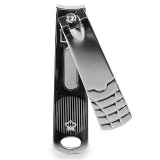 Cortaúñas De Acero BeiTuo Plateado Rectangular Mediano Grabado Líneas 5.8 Cm | G234-7F-82I