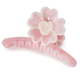 Pinza Grande De Plástico Rectangular Con Doble Flor Colores Línea Beige 11.2 Cm | TA-1501-53