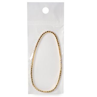 Pulsera Elástica De Metal Delgada Dorada Con Piedras Medida De 7.3 Cm | XQ-06-253