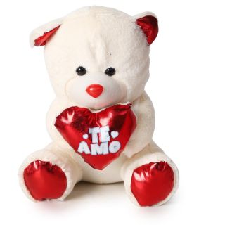 Oso De Peluche Mediano Con Corazón Y Patitas Metalizadas Varios Colores 21 Cm | MS