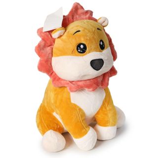 León De Peluche Mediano En Color Amarillo Y Melena Naranja Medida De 28 Cm | P300324