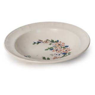 Plato Sopero De Plástico Reforzado Ovalado En Color Beige Estampado Flores 21 x 4.2 Cm | RP