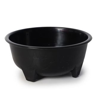 Molcajete De Plástico Chico En Color Negro Mate Grabado Verduras Medida De 13.1 x 5.8 Cm | RP