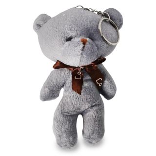 Llavero Grande Oso De Peluche Suave Con Listón Moño Estampado 10.5 Cm | XQ-30-1349