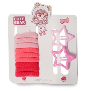 Donas Ligas Licra Mini Elásticas Y Cucas De Metal En Forma De Estrella Colores 10.5 Cm | XQ-30-1338