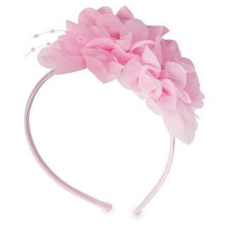 Diadema De Metal Delgada Forro Tela Colores Con Flor Grande Perlas De Colores 14 Cm | XQ-30-1339