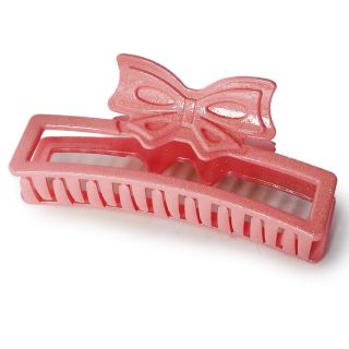 Pinza Grande De Plástico Rectangular Con Moño Cubierta De Brillos Varios Colores 11.5 Cm | SC25-H94