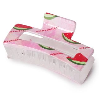 Pinza Grande De Plástico Rectangular Transparente Estampada Frutas Varios Colores 8.5 Cm | SC25-M18
