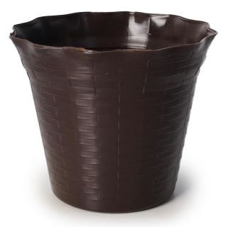 Maceta De Plástico Mini Ratan 3 Ondulada Grabada Líneas En Color Chocolate 10 x 8.5 Cm | GM-230 FMV