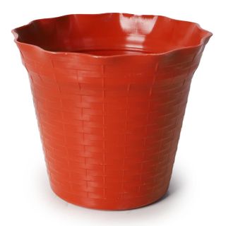 Maceta De Plástico Mini Ratan 3 Ondulada Grabada Líneas En Color Terracota 10 x 8.5 Cm | GM-230 FMV