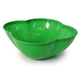 Plato Tazón De Plástico Grande En Forma De Trébol Hondo Grabado Flores Colores 22 x 18 Cm | GM-244 FMV