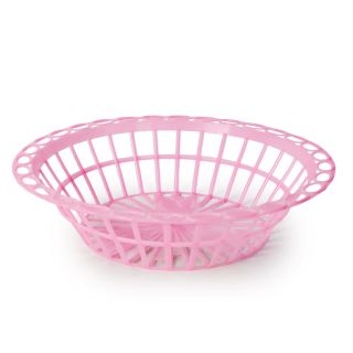 Panera De Plástico Grande Perforada Tulipanes Y Óvalos En Color Rosa 24.5 x 6 Cm | FMV