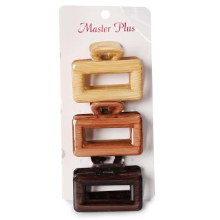 Pinzas Medianas De Plástico Rectangulares Estampadas Líneas Colores En Blíster 19.5 Cm | XH7523