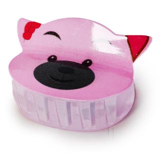 Pinza Grande De Plástico Ovalada Estampada Osos Varios Colores De 8 Cm | XH7592