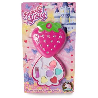 Cosméticos Infantiles En Estuche Fresa De Plástico Rosa Sombras Y Labial 14 Cm | HW24155515