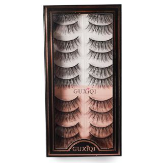 Pestañas Postizas Seminaturales Guxiqi En Estuche Con 10 Pares Efecto 3D 18 Cm | XQ-29-1250